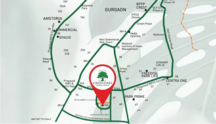 BPTP Green Oaks Location Map